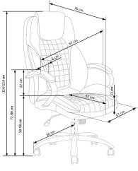 Kancelářské křeslo KING— ekokůže, černá, nosnost 130 kg Halmar