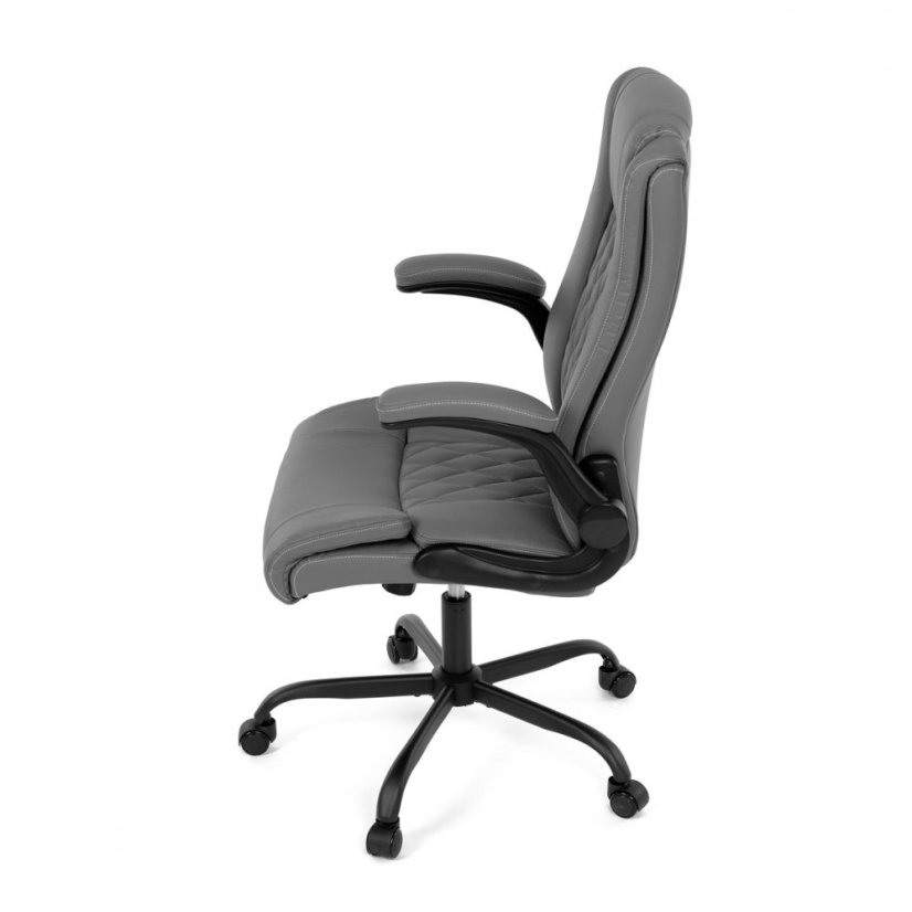 Kancelárske kreslo CYRUS — kov, ekokoža, siva