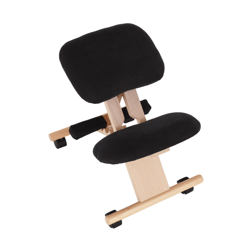 Ergonomická kľakačka GROCO – Čierna/Látka Buk - Farba: Čierna