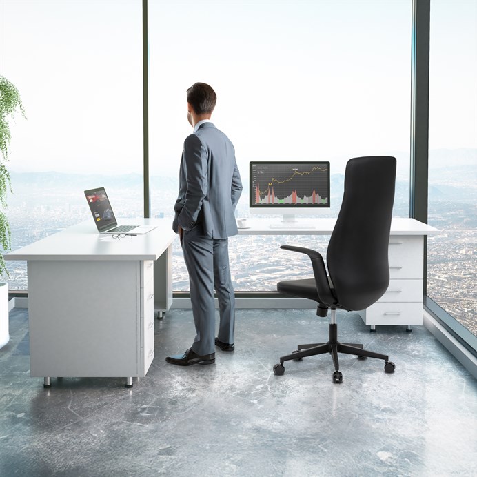 Kancelářské křeslo ORBIT – černá ekokůže s houpacím mechanismem Autronic