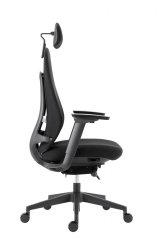 Kancelárska ergonomická stolička FARRELL — látka, čierna, nosnosť 130 kg