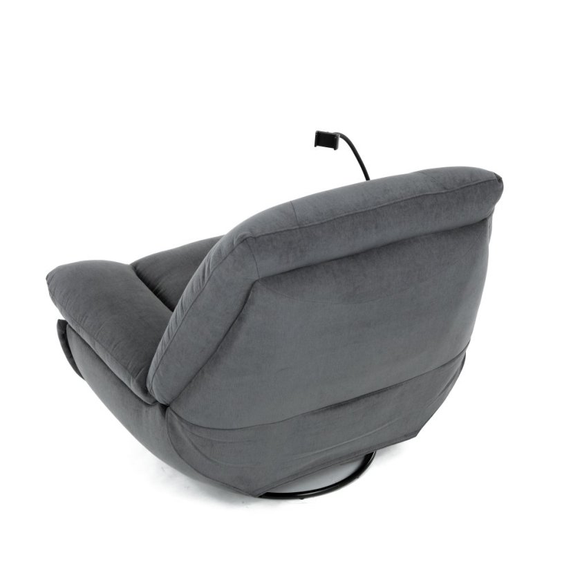 TV polohovací křeslo s elektrickým zabudovaným ovládáním LUMIO  — šedá látka, nosnost 160 kg Autronic