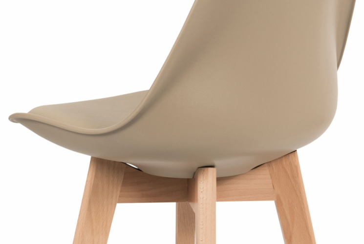 Barová židle TEMUCO — masiv buk, béžová