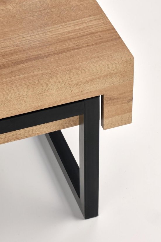 Konferenční rozkládací stolek CLARA — dekor dub, kov Halmar