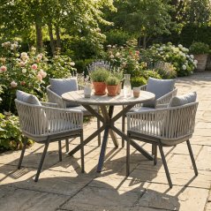 Zahradní křesílko WEAVE – šedé z kovu a polyretanu, Autronic