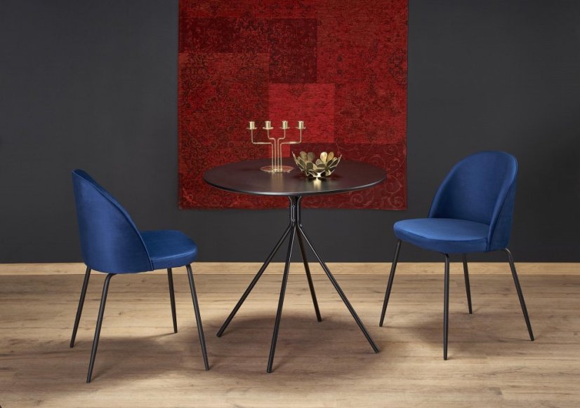 Jídelní kulatý stolek FONDI — průměr 80 cm, černá