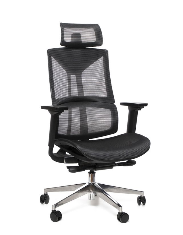 Kancelárska ergonomická stolička Sego ERGO AIR — sieť, čierna