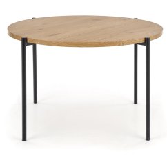 Jídelní kulatý stůl MORGAN –? 120x76, zlatý dub, černý Halmar