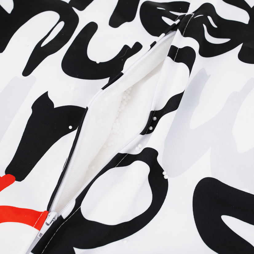 Sedací vak ELION - 86x100, látka, čierna / šedá / červená