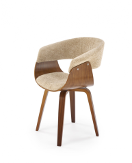 Jedálenské kreslo FRED — látka, dekor orech / béžová