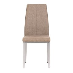 Elegantná jedálenská stolička LENA, béžová látka, šedé kovové nohy Autronic