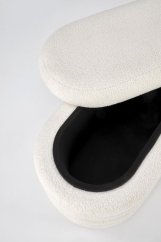Taburet BLISS s úložným prostorem — látka, krémová Halmar