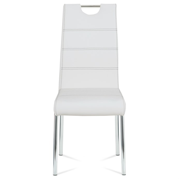 Jedálenská stolička LAVENA - bielá, hladká ekokoža