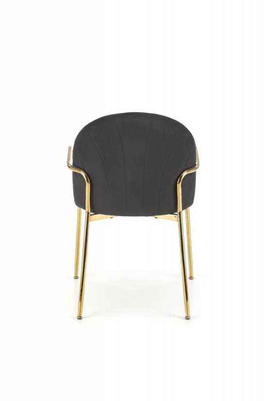 Jedálenské kresielko VIENNA — oceľ, látka, čierna / béžová