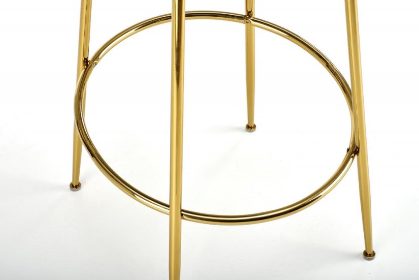 Barová stolička KARO — kov, látka, krémová