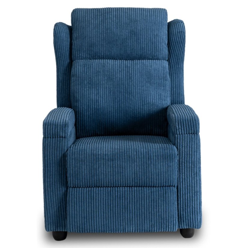 Elegantné modré kreslo SPENCER z manšestru