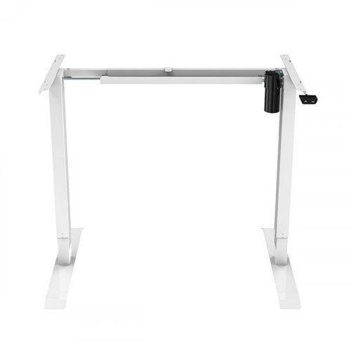 Elektricky výškově nastavitelný stůl POWERO — včetně desky, buk, bílá, 75×140 cm