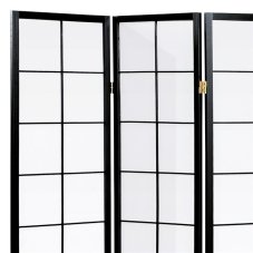 Elegantný 4-dielny paraván PARVIO z masívneho smrekového dreva s čiernym lakom Autronic