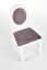 Jedálenská stolička BAROCK – masív, látka, biela/šedá