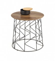 Konferenční stolek MUSAKA – ocel, dekor ořech