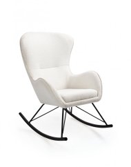 Houpací křeslo LIBERTO 3 — látka, bílá Halmar