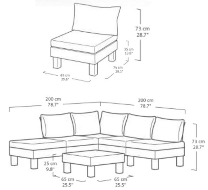 ELEMENTS zahradní plastový set - grafit