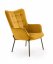 Designové relaxační křeslo CASTEL— kov, látka, více barev - Barevné provedení CASTEL: Žlutá