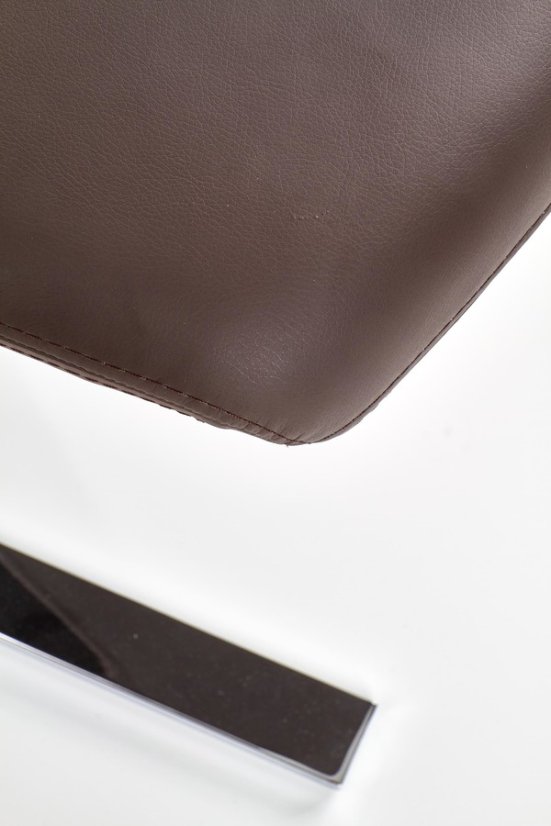 Jedálenská stolička IRVINE II –⁠ PU koža/kov, hnedá