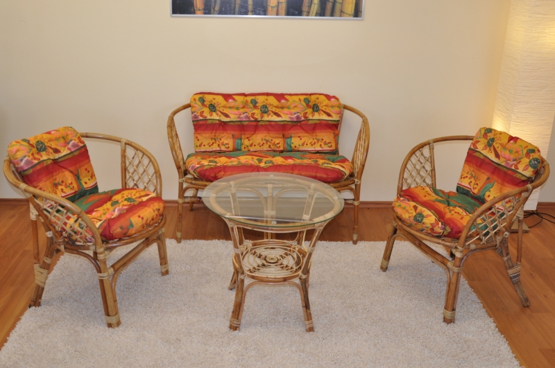 Zahradní set ANTIGUA — ratan, přírodní