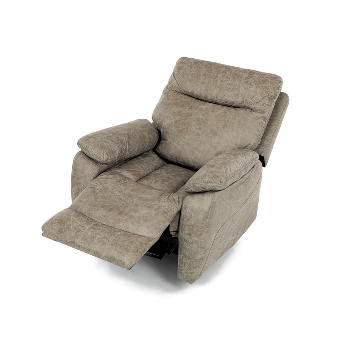 TV křeslo CHRISTOF s elektrickým polohováním — látka vintage, lanýžová Autronic