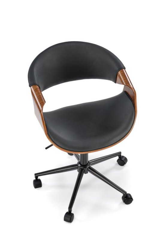 Kancelářské křeslo BILBO —  ekokůže, černá / ořech Halmar