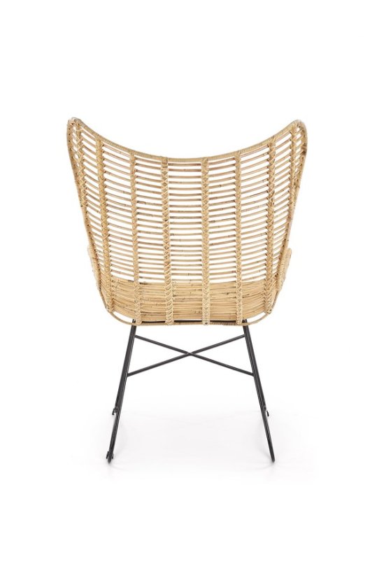 Zahradní židle INDIANA – ratan, ocel, černá Halmar