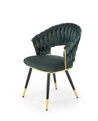 Jedálenské kreslo LUXREJ — kov, látka, zelená