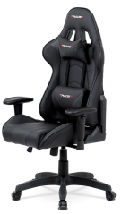 Herní židle ERACER F03 – umělá kůže, černá, nosnost 130 kg Autronic