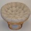 Relaxační papasan ARTEMIS — ⌀115 cm, ratan, látka, medová / více barev