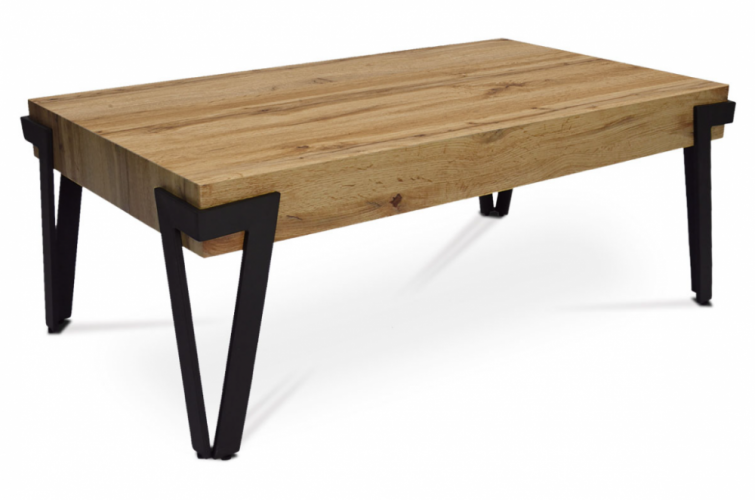 Konferenční stolek PAOK — 112x62x43, divoký dub, černý kov