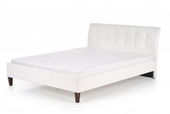 Dvoulůžková postel SAMARA –⁠ 160x200, PU kůže/dřevo, bílá