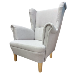 Dětské křeslo ušák VISBY JUNIOR - masiv, látka, světle šedá Kupžidle