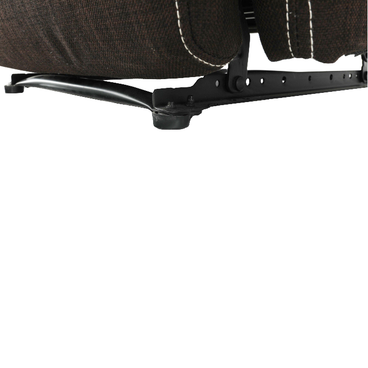 Relaxační TV křeslo KOMFY — výsuvná podnožka, hnědá látka, nosnost 150 kg