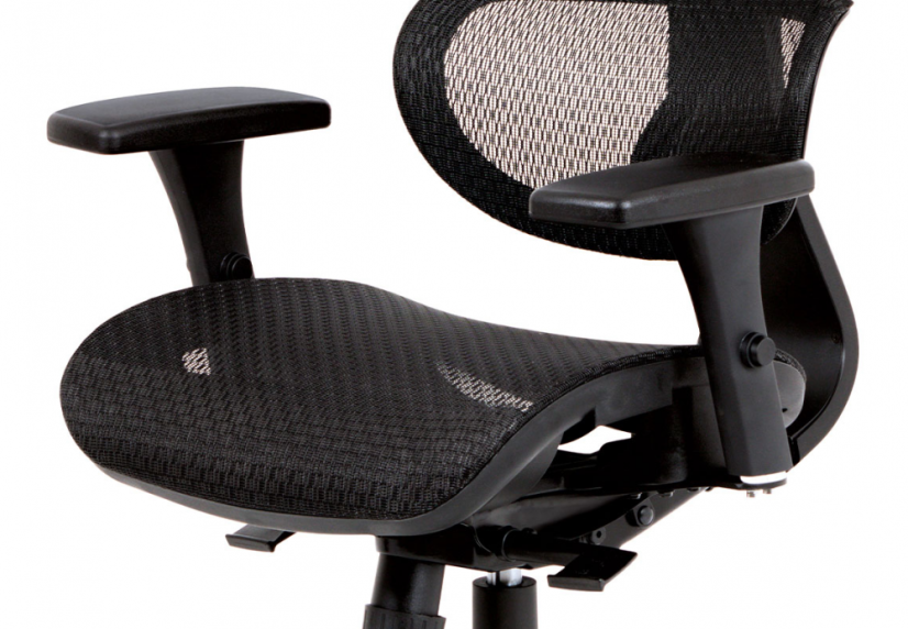 Kancelářská ergonomická židle NITE — s podhlavníkem a područkami, černá