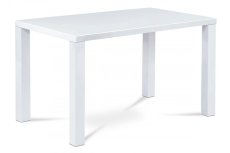 Jídelní stůl VILM – 120x80x76 cm, vysoký lesk bílý