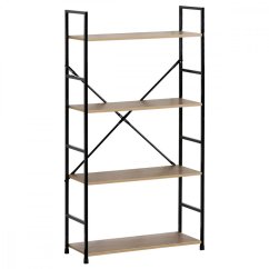 Regál VERSA II — čierna/ dekor dub