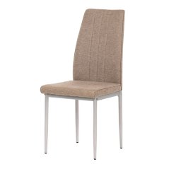 Elegantní jídelní židle LENA, béžová látka, šedé kovové nohy Autronic
