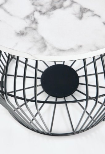 Konferenční stůl ADRIANNA – ocel, dekor mramor