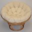 Relaxační papasan ARTEMIS — ⌀110 cm, ratan, látka, medová / více barev