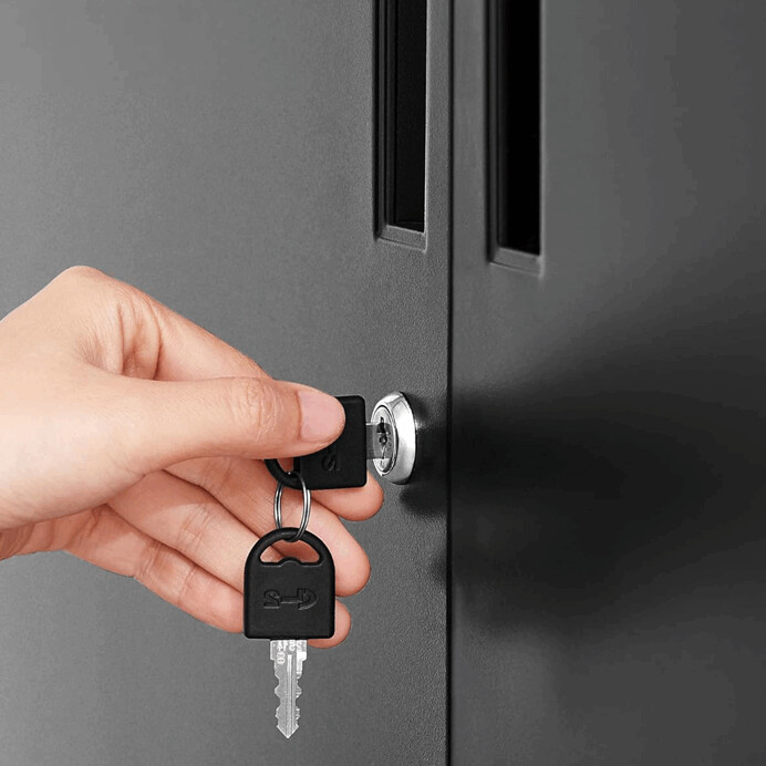 Elegantní černá kovová komoda ALBUS – 80x40x90 cm s policemi Autronic