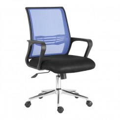 Kancelářská otočná židle JASMINE — látka, síť, modrá