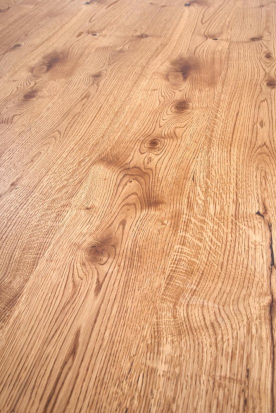 Jídelní rozkládací stůl XAVIER –? 160x90x76 (+90), dub, černý Halmar