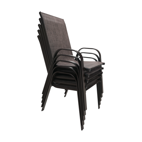Zahradní židle ALDERA — kov, látka, hnědá