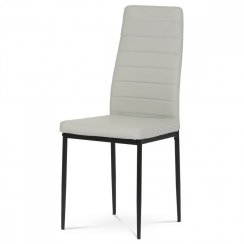 Jídelní židle LITEO — ekokůže, kov, černá / světle šedá